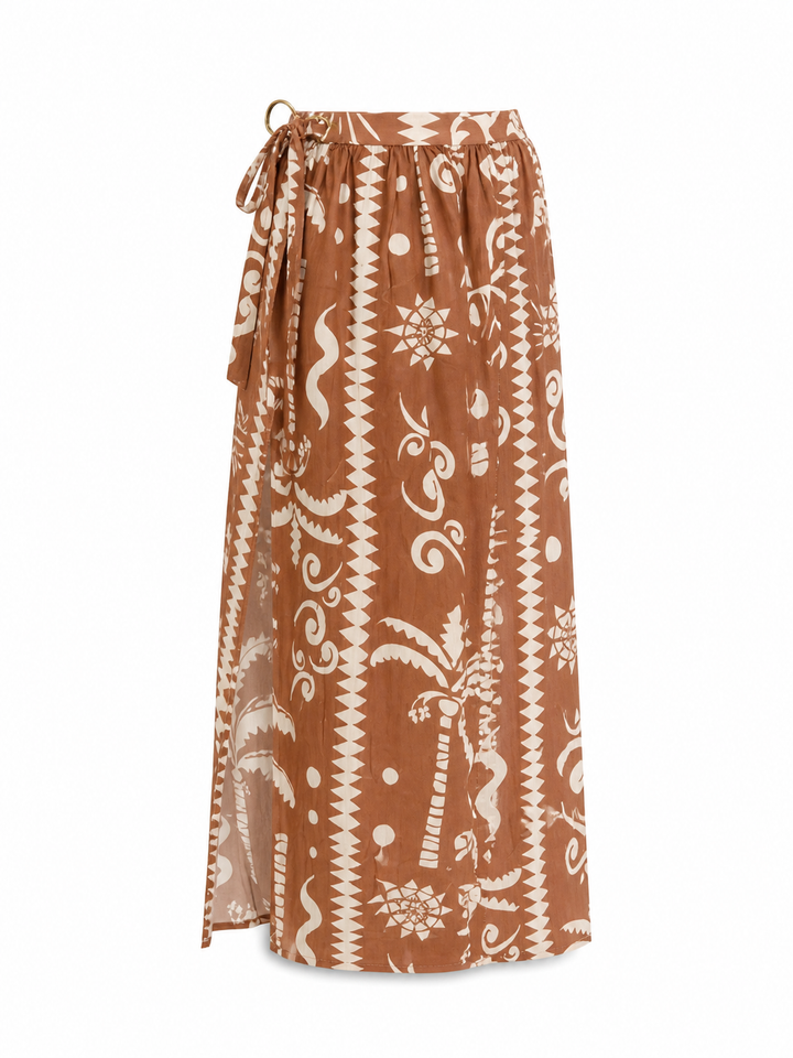 Pareo Palmeras Beige Tropical Cruise Largo